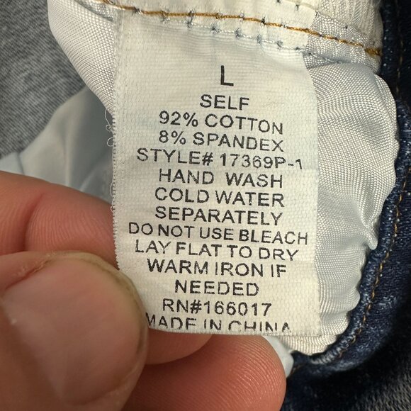 Blue B Collection Womens Large Light Blue Fringe Hem Denim Jeans - Picture 7 of 7